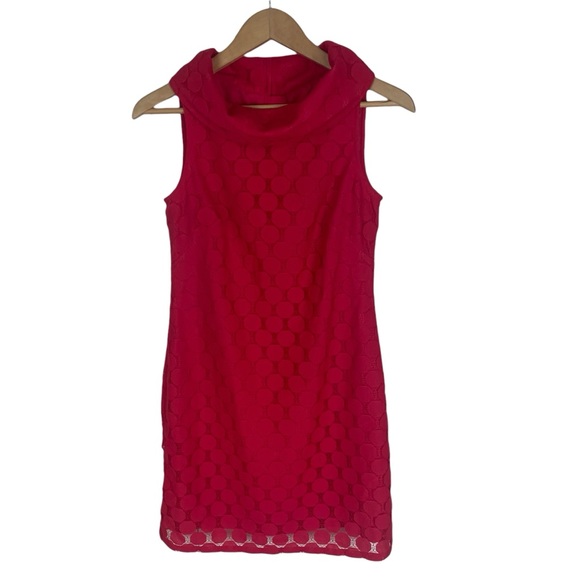 Adrianna Papell Dresses & Skirts - Adrianna Papell Red Lace Roll Neck Sleeveless Sheath Dress Size‎ 2